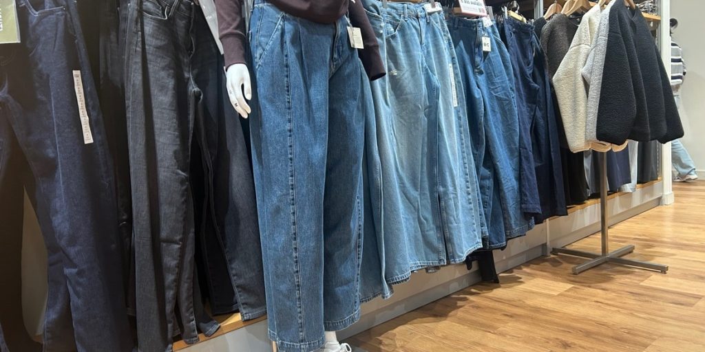 Jeans on display at Uniqlo King of Prussia